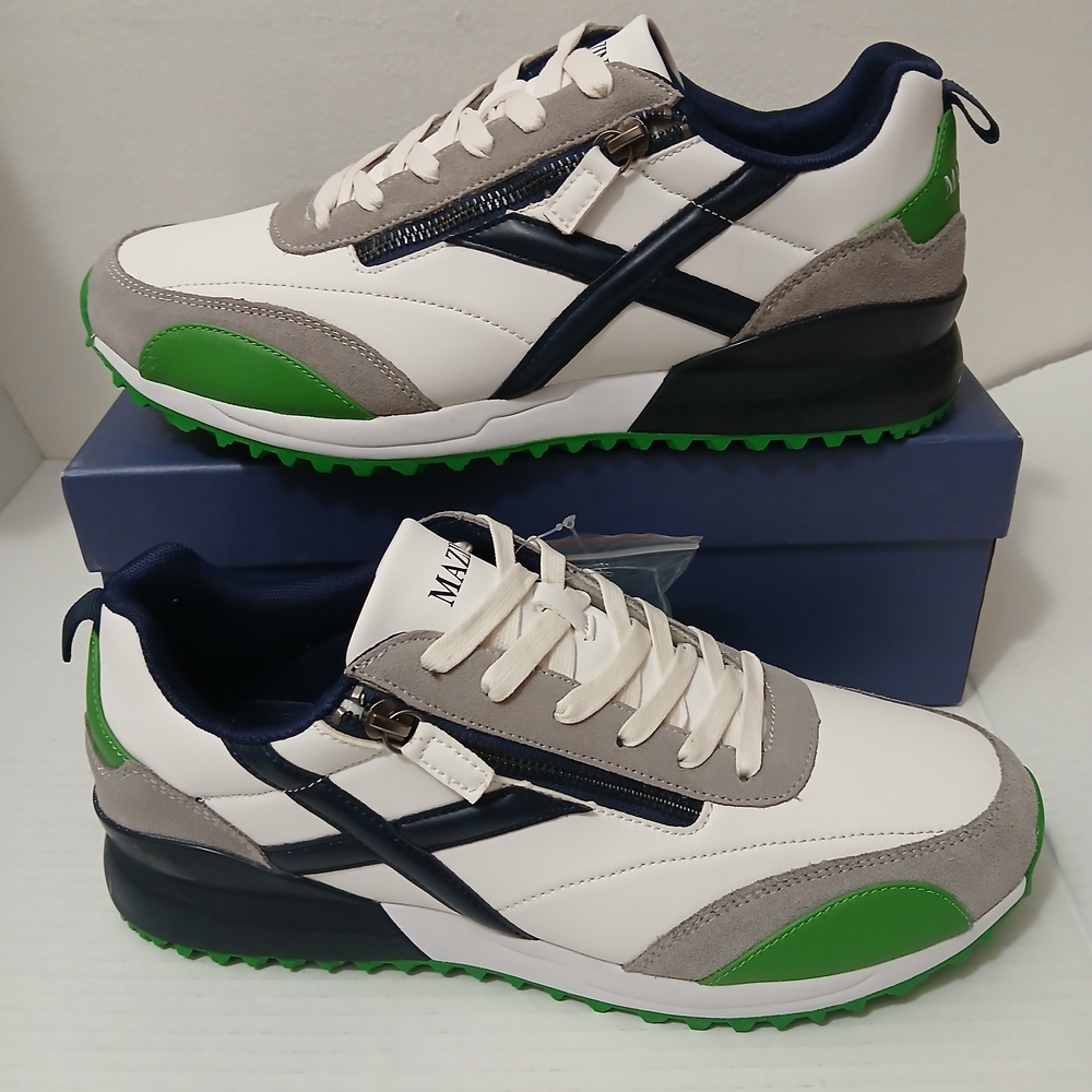 Men's White, Gray, and Green Sneakers Various Sizes  New $29 - Picture 4 of 12